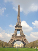 The Eiffel Tower in Paris, France.